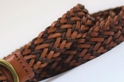 手編みレザーメッシュベルト